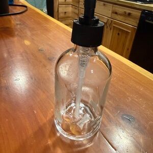 Clear glass soap/lotion dispenser pump